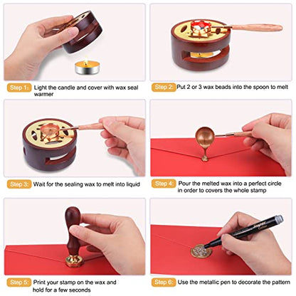 Wax Seal Stamp Kit with Gift Box (3 Ounce)