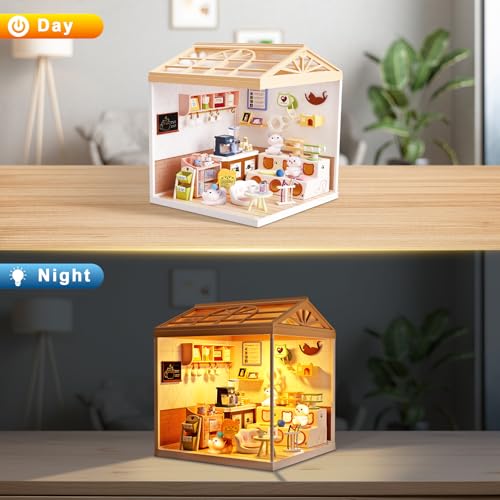 Cat Cafe DIY Miniature House Kit for Adults