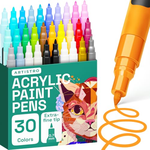 30 Acrylic Paint Marker Pens with Carton Box (30 Count)