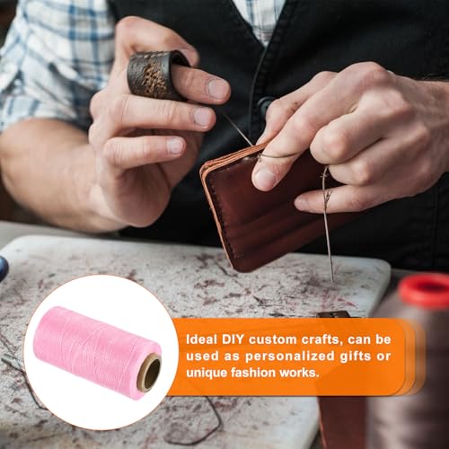 Waxed Thread 197 Yard 1mm 210D Flat Wax Thread Polyester Waxed String for Leather Sewing Hand Weaving Book Binding Home Decoration