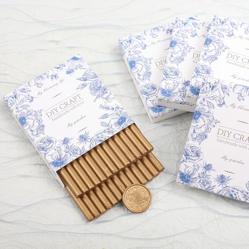 Antique Gold Wax Seal Sticks 26pcs Antique Gold Glue Gun Wax Sticks Mini Sealing Wax Sticks for Wedding Invitations Letters Cards Christmas Package Gift Sealing