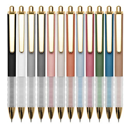 Ballpoint Pens Black Medium Point 1mm Pen with Super Soft Grip Ball Point Pen for Men Women Retractable Pens (12 Count)