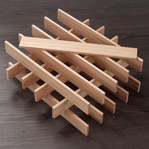 Wood Trim Strips Slats for Crafts (15 Count)