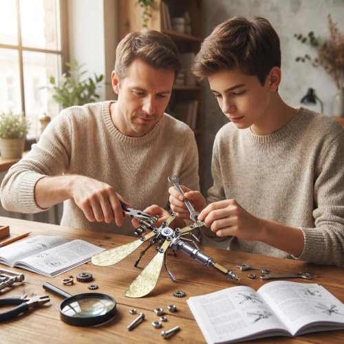 3D Metal Puzzle Kit for Adults Teens Steampunk Dragonfly 140+ Pcs Mechanical Assembly Models 3 Hours to Build Ideal for Gifts and Decorations