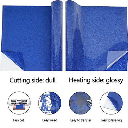 Glitter Blue Heat Transfer Vinyl HTV Rolls