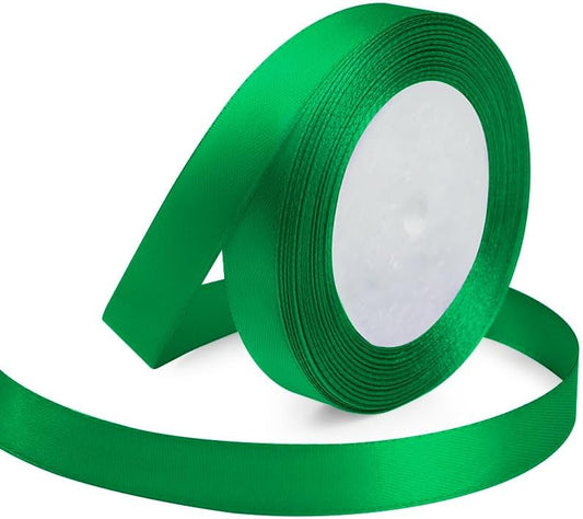 KMER LIFE Green Ribbon 5/8 Inches x 25 Yards Satin Ribbons Perfect for Halloween, Wreath, Corset, Floral, Floral Arrangement, Christmas, Wedding Party Decoration, Bow Making & Other Projects - Crafty Corner