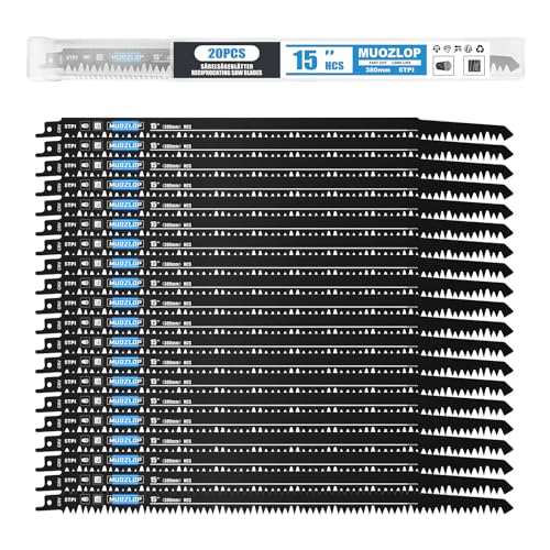 20Pack 15inch 5TPI Woodcutting Reciprocating Saw Blades Set