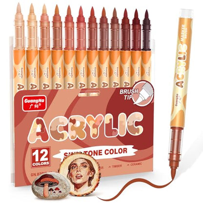 12 Skin Tone Acrylic Paint Markers (12 Count)