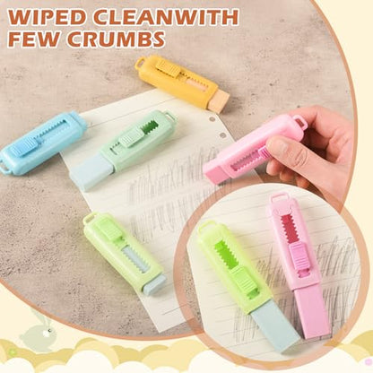 24 Pcs Cute Retractable Eraser for Pencils Cute School Supplies Kawaii Erasers for Kids Fun Cartoon Erasers Back to School Supplies Kid Party Favors Gift