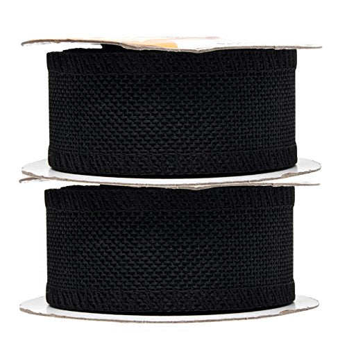 1 1 2 Inch Wide Black Burlap Ribbon for Crafts (60 Foot)