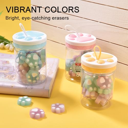 54Pcs Cat Paw Erasers for Kids (54 Count)