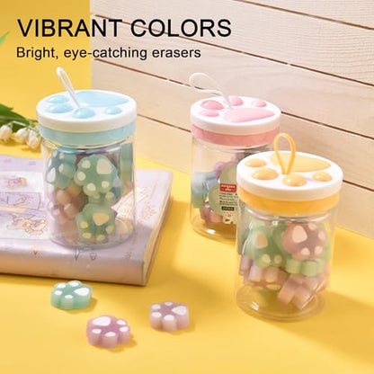 54Pcs Cat Paw Erasers for Kids (54 Count)