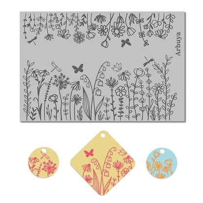 Polymer Clay Wildflowers Dandelion Texture Sheets for Earrings Jewelry Making