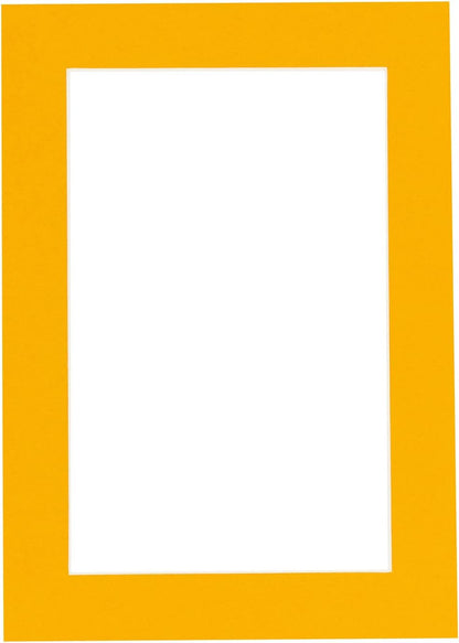 Pack of 25 Acid Free 11x14 Mats Bevel Cut for 8.5x11 Photos - Golden Orange Precut Matboards With Backing Boards and Clear Photo Mat Bags For Pictures, Photos, Framing - 4-ply Thickness