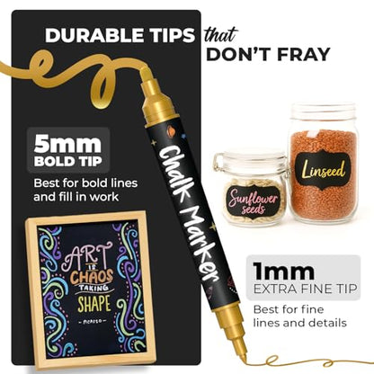 10 Metallic Dual Tip Liquid Chalk Markers for Chalkboard
