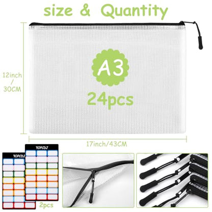 24pcs Mesh Zipper Pouches