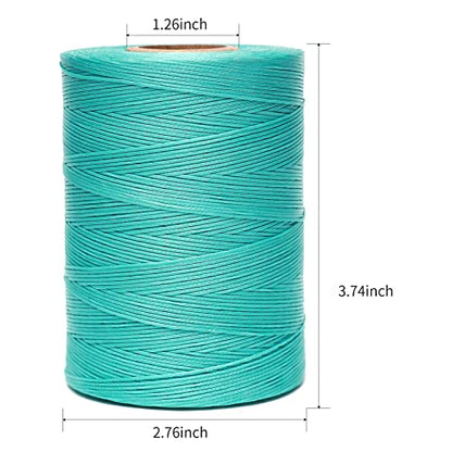 Waxed Thread 852Yards 150D 0.8mm Flat Polyester Wax Thread for Hand Sewing Leather Craft DIY Projects Shoes Repair Book Binding