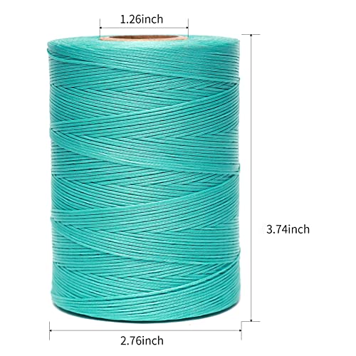 Waxed Thread 852Yds 150D 0.8mm Flat Polyester Wax Thread for Hand Sewing Leather Craft DIY Projects Shoes Repair Book Binding