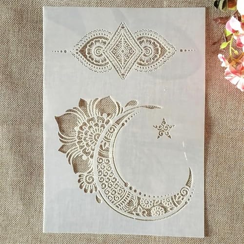 A4 Reusable Palace Moon Flower Stencil for Painting