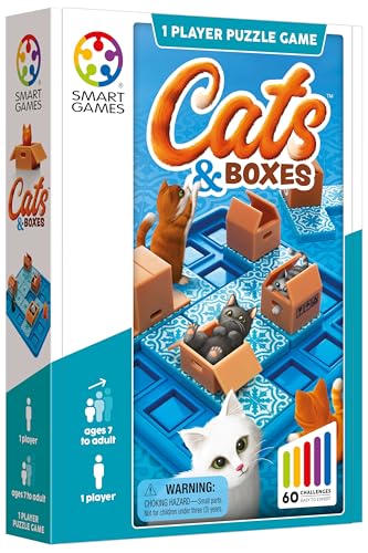 Cats & Boxes Logic Puzzle Game with 60 Challenges for Ages 7+