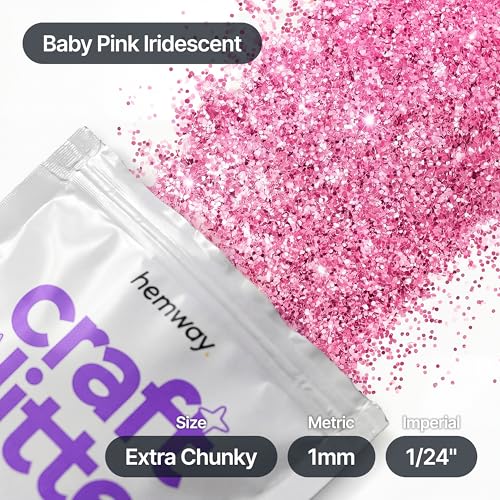 Craft Glitter Baby Pink Iridescent 100g Extra Chunky Glitter (3.5 Ounce)