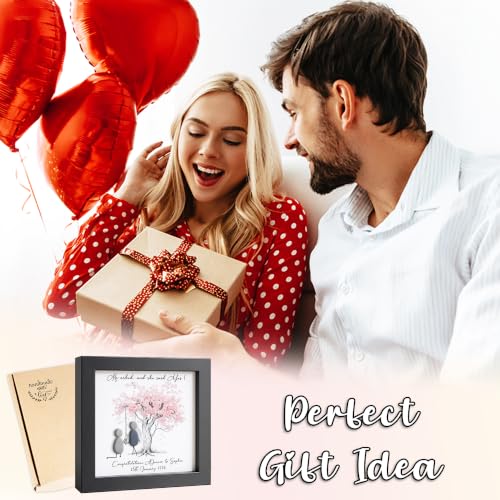 Personalized Couple Engagement Pebble Art Sign