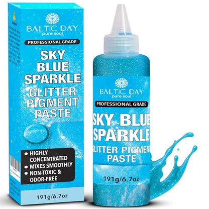Sky Blue Sparkle Epoxy Pigment Paste XL (6.7 Ounce)