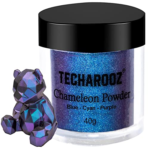 Cyan-Blue-Purple 40g- Chameleon Mica Powder Color Shift Mica Powder, Holographic Glitter for UV & Epoxy Resin Supplies, Eyeshadow, Acrylic Paint, Nail Decor