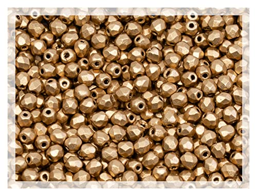 100 pcs Faceted Fire Polished Pressed Czech Glass Beads 3mm (100 Count)