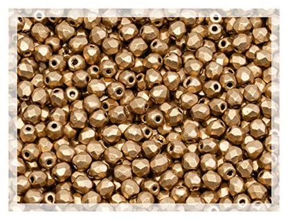 100 pcs Faceted Fire Polished Pressed Czech Glass Beads 3mm (100 Count)