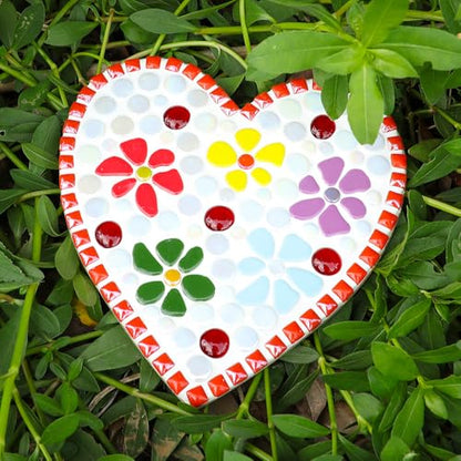 454g (1 LB) Mosaic Tiles for Crafts Bulk Mini Pebbles Ceramic Tile Mosaic Supplies, Broken Small Tiles for Mosaics Kits for DIY Mosaic Making Art Craft Red, Yellow Orange(OP586) (220 Count)