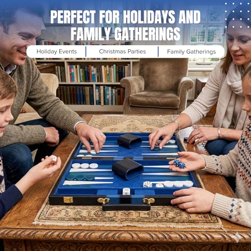 Premium Backgammon 11" Small Blue