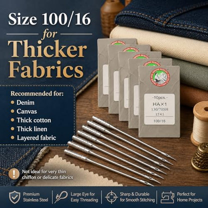 50 PCS Sewing Machine Needles for Brother (50 Count)