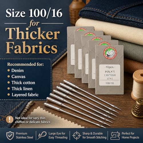 50 PCS Sewing Machine Needles for Brother (50 Count)