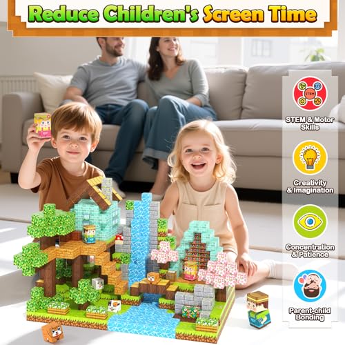 200PCS 0.8" Magnetic STEM Building Blocks Creative Fun for Kids Boys Girls (200 Count)