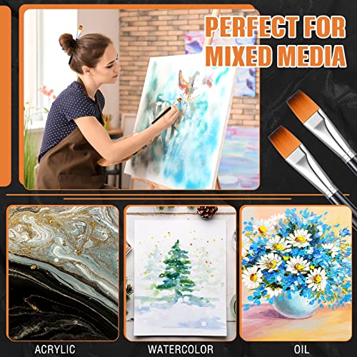 10 Pcs 3 4 Inch Flat Paint Brushes Acrylic Painting Craft