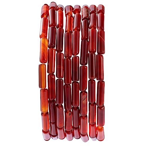 Natural Red Agate Cylinder Tube Beads 4x13mm 38cm (28 Count)