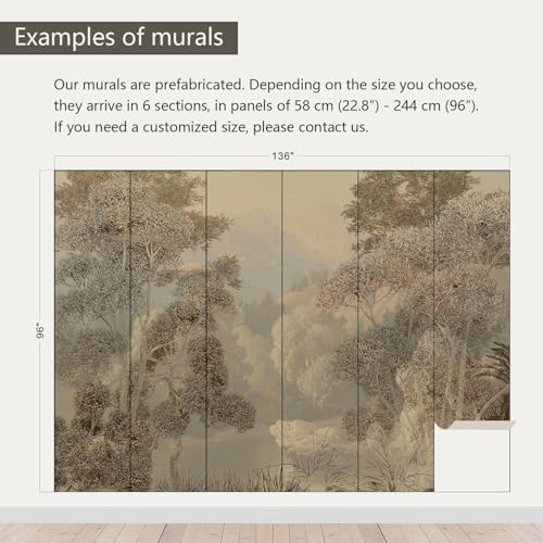 Tropical Jungle Wallpaper Landscape Tree wall murals for Bedroom 136"x96"