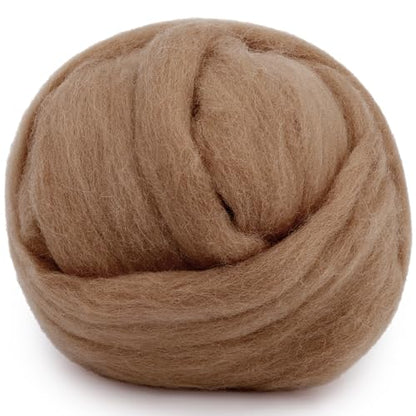 1.76oz Bright Brown Natural Wool Roving