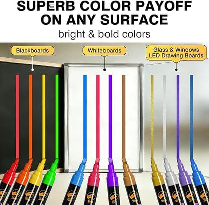 Liquid Chalk Markers for Blackboard Glass (24 Count)