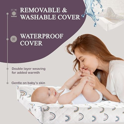 Organic Cotton Covered Contoured Baby Changing Pad