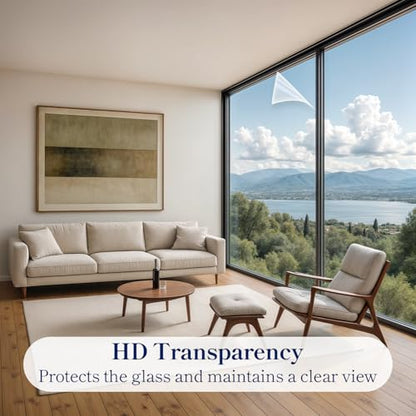 Window Security Film and Safety Premium 4 Mil Clear 11.8'' x 78.7''