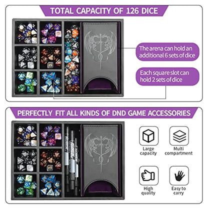 DND Dice Tray and Dice Tower with Storage