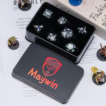 Inlay Metal Dice Set 7pcs