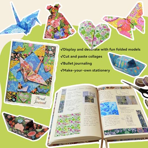 Floral Botanical Patterned Origami Paper (50 Count)