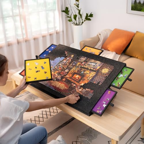 1500 Piece Tilting Puzzle Board with 6 Color Drawers