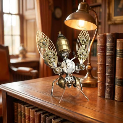 Mechanical Metal 3D Bumblebee Model Kits Puzzle for Adults Insect Steampunk Assembly DIY 150+Pcs 3 Hours Build Time Desk Decor Christmas & Birthday Gift for Hobbyists Men (150 Count)