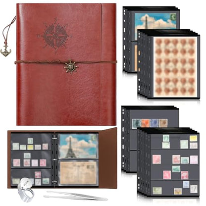 Stamp Collecting Album Binder Kit for Collectors (23 Count)