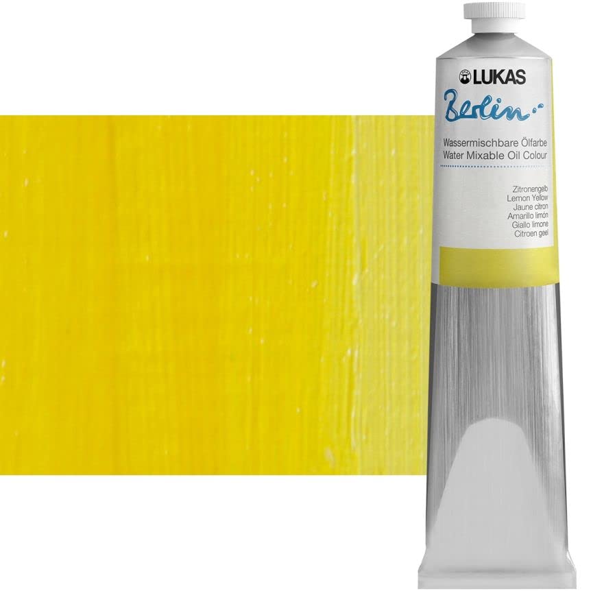Berlin Pro Artists Water Mixable Oil Paint 200 ml Tube Lemon Yellow