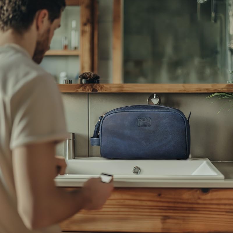 Leather Toiletry Bag for Men